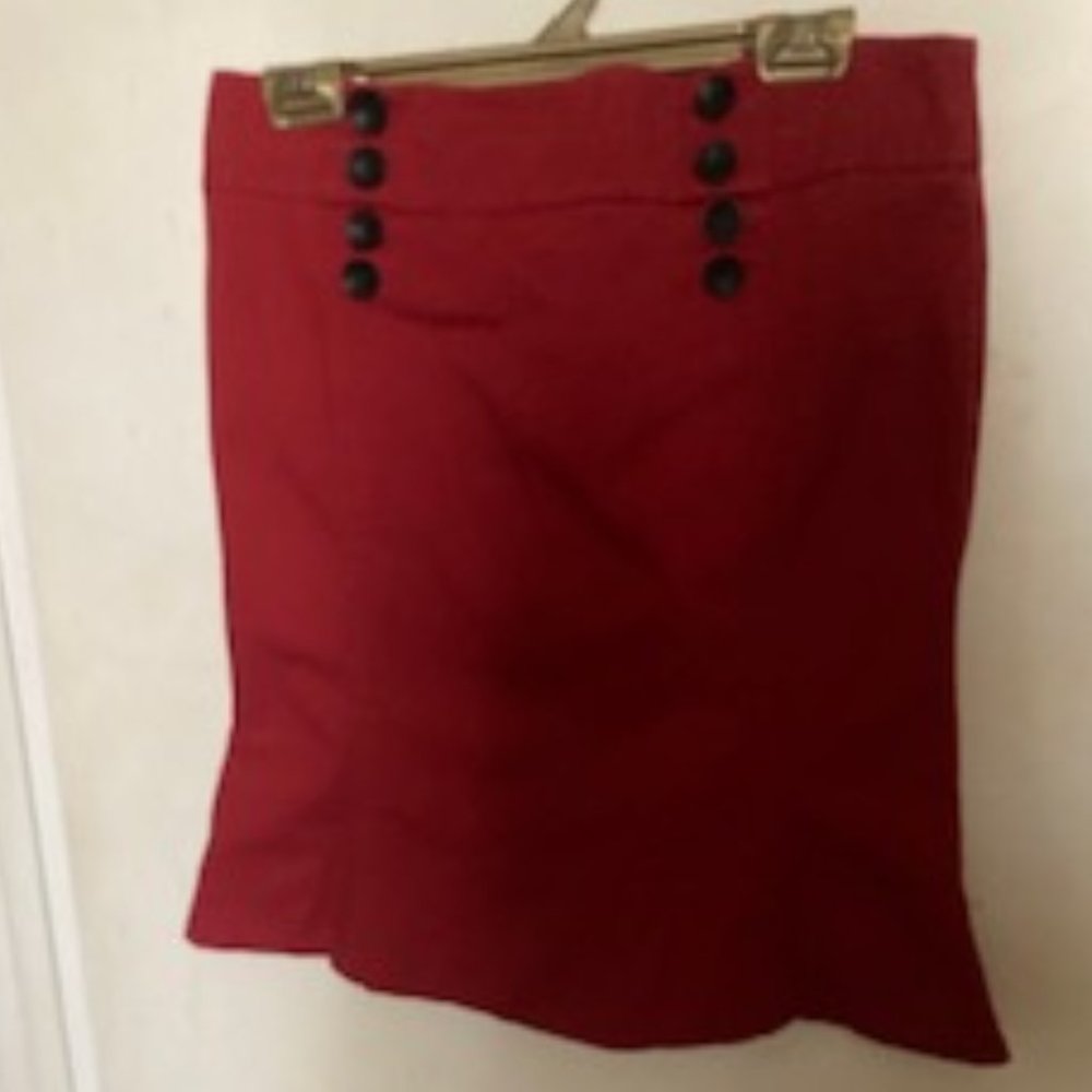 TOP SHOP-CHERRY RED SKIRT -SIZE-M-